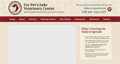 Desktop Screenshot of forpetssakeveterinarycenter.com